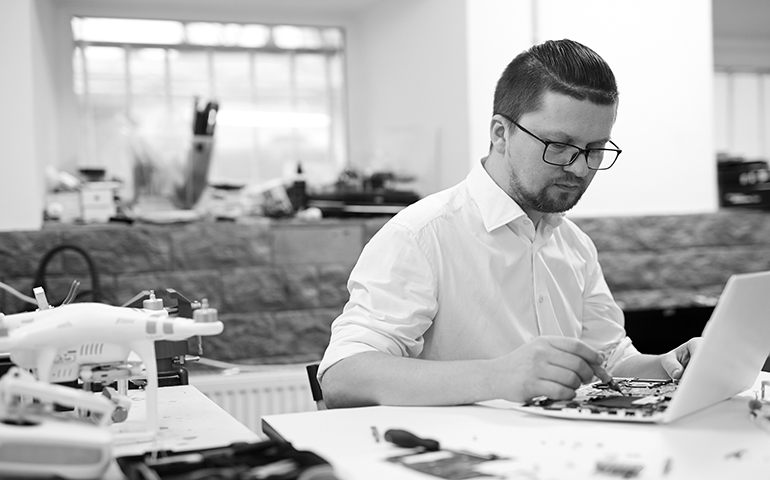 man-working-with-electronics